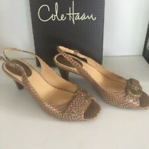 Cole Haan Snakeskin Kitten Heels 7.5 - Picture 12 of 12